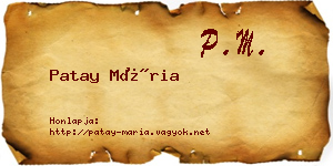 Patay Mária névjegykártya